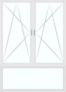 2-Flügelig DrehKippLinks-Pfosten-DrehKippRechts - Unterlicht