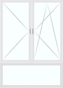 2-Flügelig DrehLinks-Pfosten-DrehKippRechts - Unterlicht