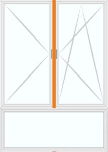 2-Flügelig DrehLinks-Stulp-DrehKippRechts - Unterlicht