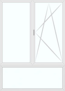 2-Flügelig Fest-DrehKippRechts - Unterlicht